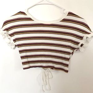 open back striped top !!